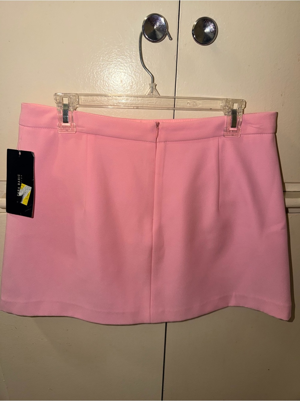 Zara Pink Mini Skirt with Silver Zippers - Picture 2 of 4